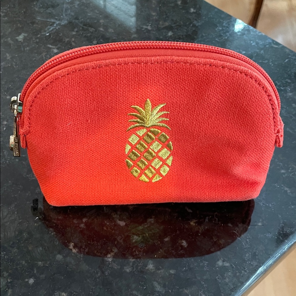 Red Pouch with Pineapple Design